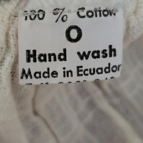 True VINTAGE Baby Girl's Cottagecore Prairie Ivory Crochet Lace Ruffle Dress - Picture 6 of 6